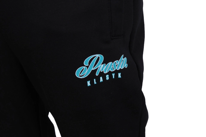Spodnie dresowe męskie Prosto Klasyk Oflot czarne