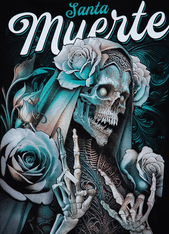 Koszulka męska T-Shirt Pit Bull Pitbull Santa Muerte 24 czarna