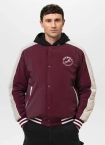 Kurtka męska przejściowa bejsbolówka Pit Bull Manolito bordowo/biała