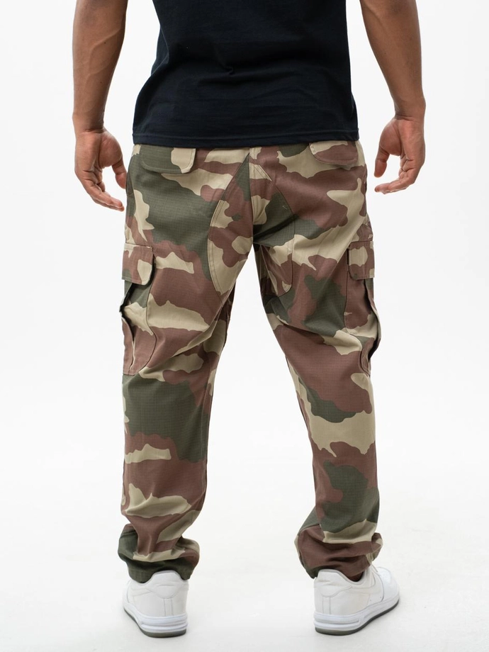 Spodnie Materiałowe Baggy Bojówki Jigga Wear Ripstop Military brązowo/zielone camo