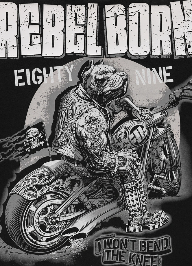 Koszulka męska T-Shirt Pitbull West Coast Rebel Born czarny