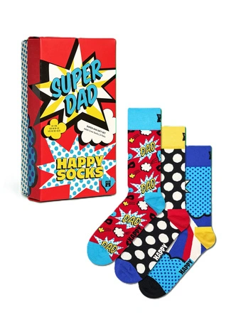 Skarpety Happy Socks 3-Pack Super Dad Socks Gift Set