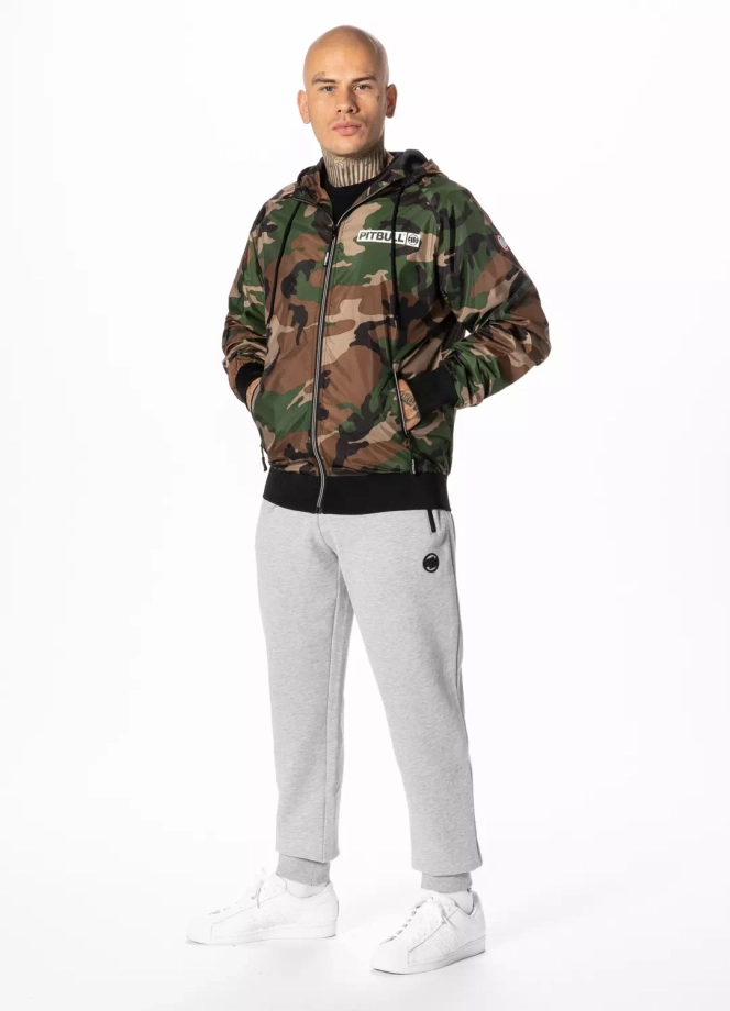 Kurtka męska wiosenna przejściowa Pit Bull Athletic Hilltop Nylon Jacket wiatrówka zielone camo