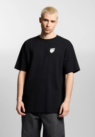 Koszulka męska t-shirt oversize Prosto Splash Shield czarna