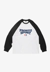 Koszulka longsleeve męski oversize Prosto Harvard biała/granatowa