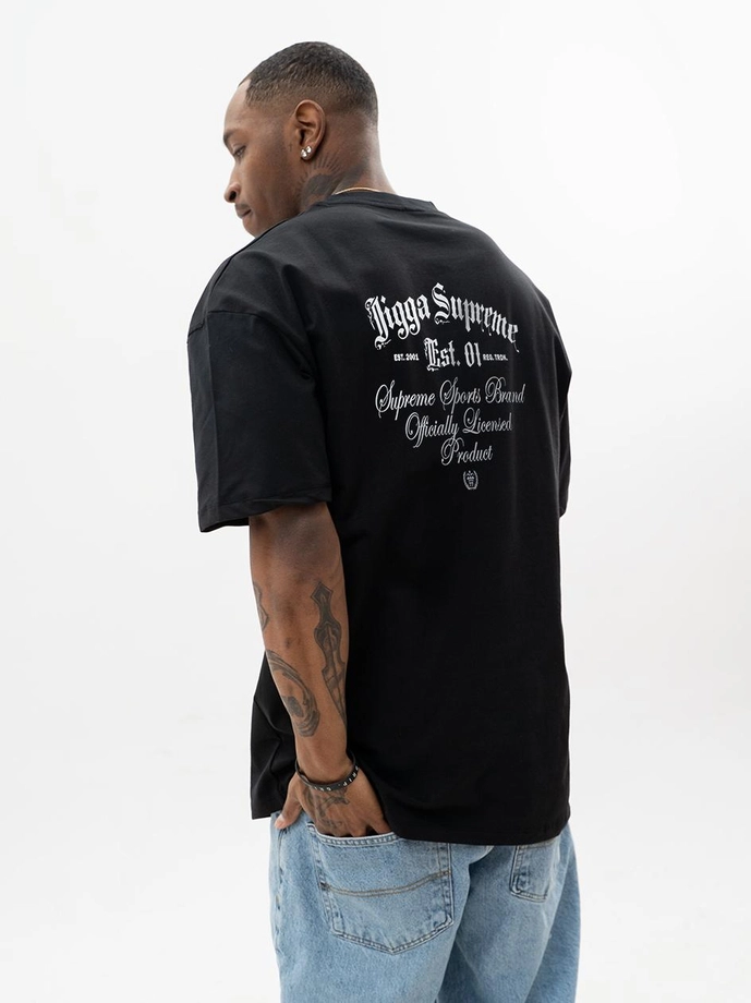 Koszulka męska t-shirt oversize Jigga Wear Gothic czarna