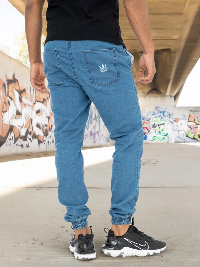 Spodnie męskie Jogger Jeans Jigga Wear Crown Sky Blue jasno niebieskie