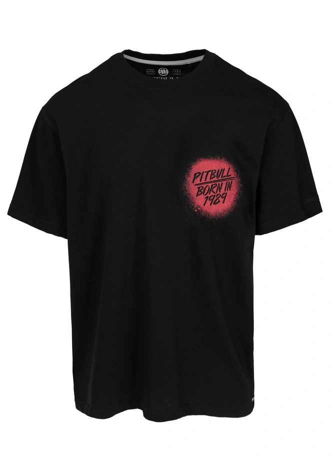 Koszulka męska T-Shirt oversize Pitbull Graffiti Loose Fit czarna