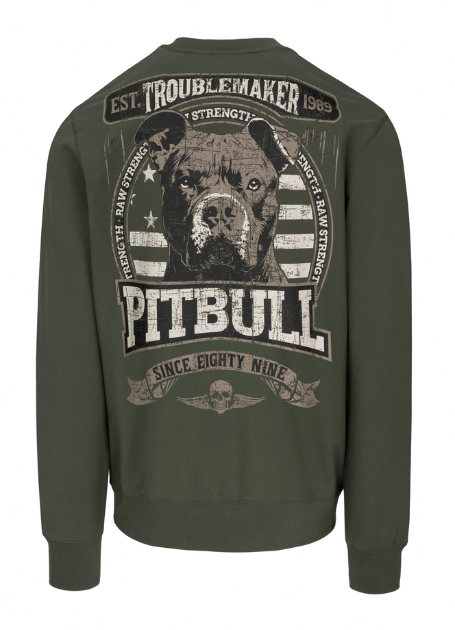 Bluza męska bez kaptura Pitbull Pit Bull Troublemaker zielona