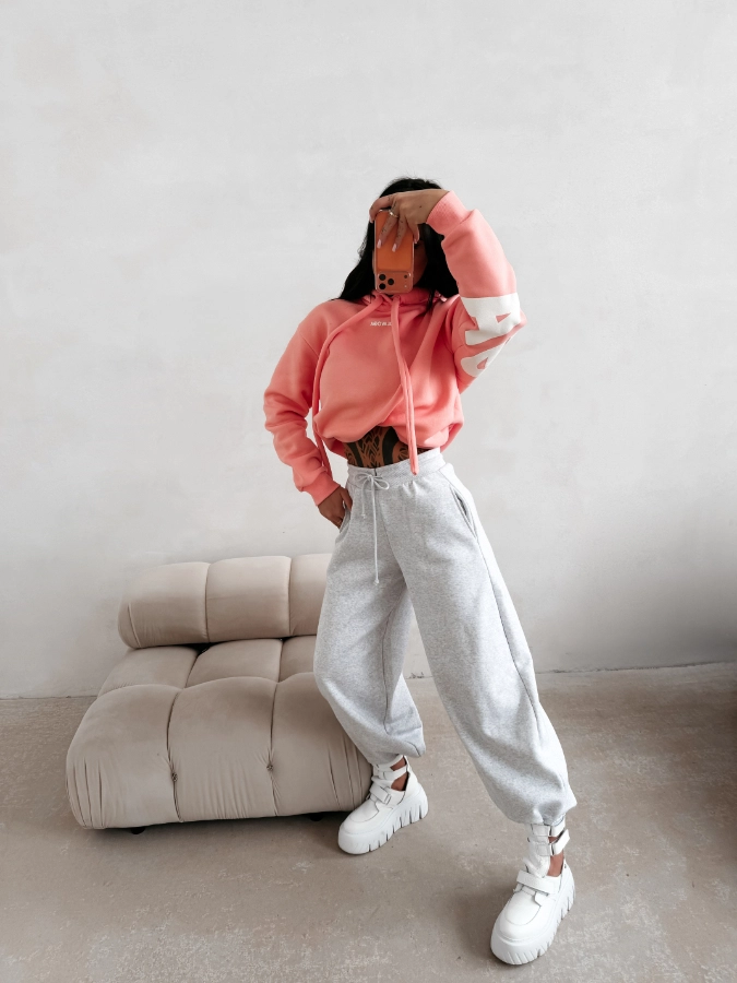 Bluza damska z kapturem Olavoga Vinta coral pomarańczowa