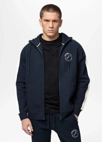 Bluza męska rozpinana z kapturem Pit Bull San Diego CA ciemno granatowa