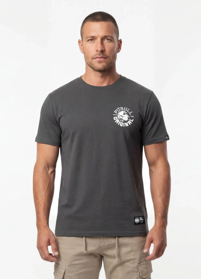 Koszulka męska T-Shirt Pit Bull Pitbull Dog SD grafitowa