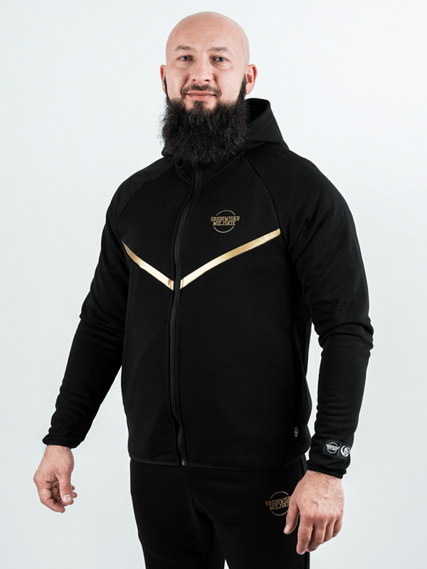 Bluza męska z kapturem Środowisko Miejskie Classic Tech czarna/złota