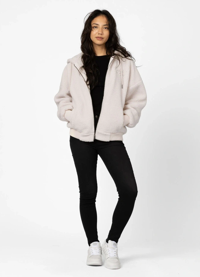 Bluza damska z kapturem ZIP Pitbull Daisy kremowa
