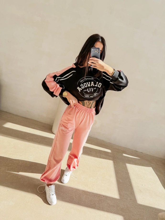 Bluza damska Olavoga Delora czarno/różowa