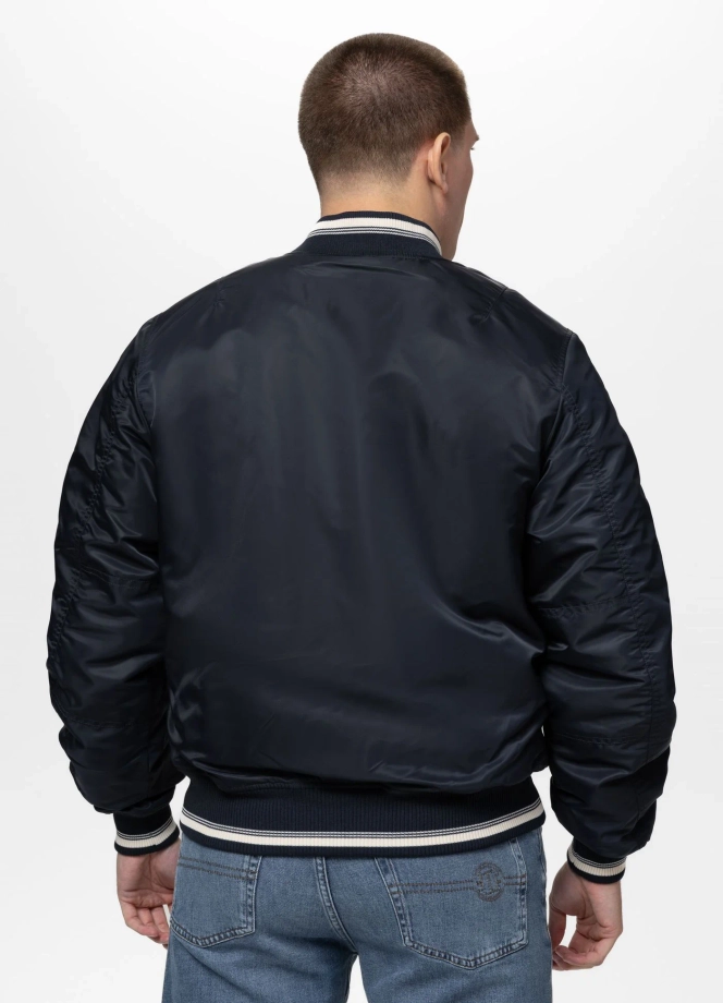 Kurtka męska przejściowa bejsbolówka Pit Bull Detroit granatowa