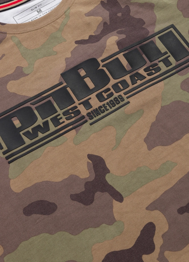 Koszulka męska T-Shirt Pit Bull Pitbull Classic Boxing Slim Fit woodland camo