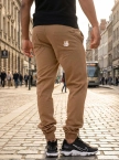 Spodnie męskie Materiałowe Jogger Jigga Wear Crown jasno brązowe