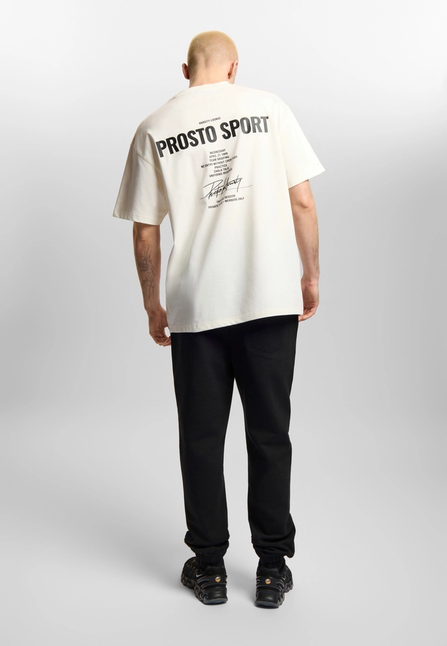 Koszulka męska t-shirt oversize Prosto Club kremowa