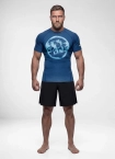 Koszulka męska rashguard Pitbull Logo Palms niebieska