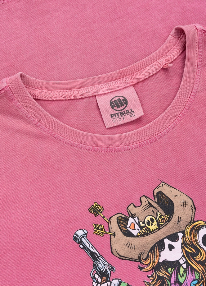 Koszulka damska T-shirt Pit Bull DoubleTrouble sprany różowy