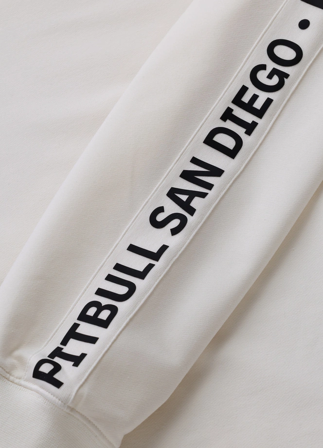 Bluza męska bez kaptura Pit Bull Tape Parker złamana biel