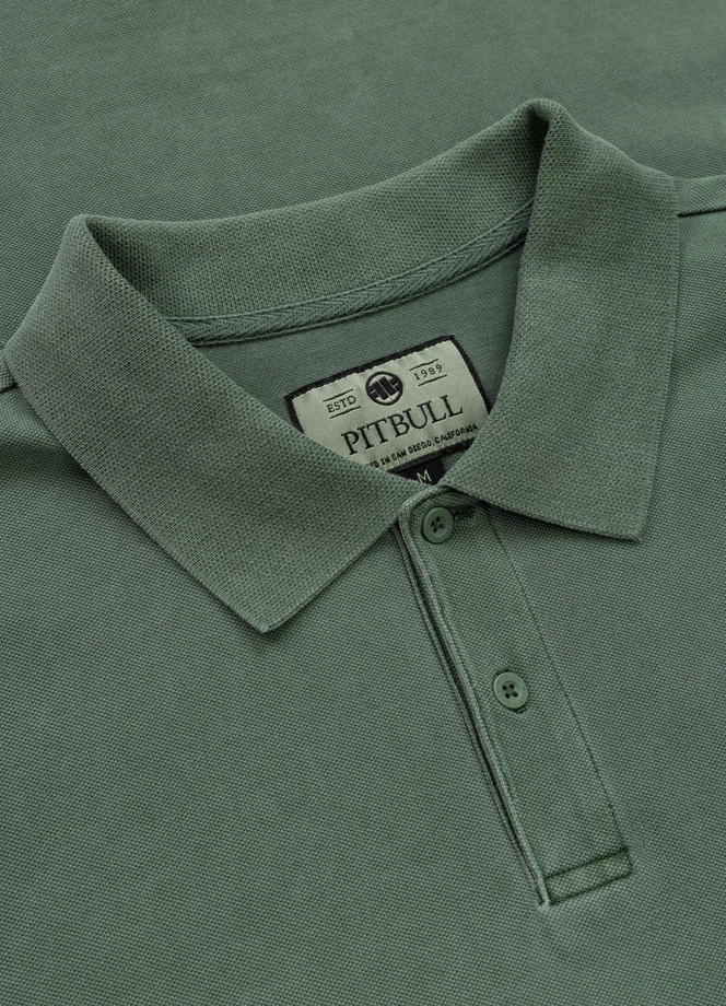 Koszulka męska Polo Pitbull Pique Small Logo Washed zielona