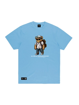 Koszulka męska t-shirt Środowisko Miejskie All time on tour Bear niebieska