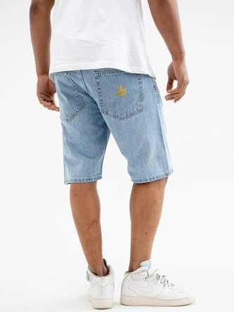 Spodenki szorty męskie jeans Jigga Wear Crown Pocket jasne niebieskie