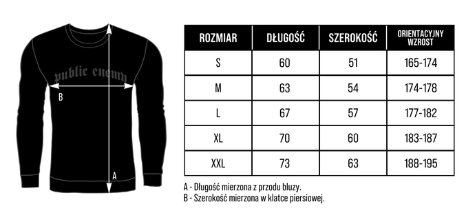 Bluza męska z kapturem Public Enemy 1.3.1.2 black/white hoodie czarna