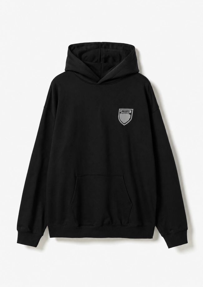 Bluza męska z kapturem oversize Prosto Splash Shield czarna