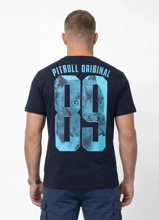 Koszulka męska T-Shirt Pitbull Eighty Nine Dog granatowa