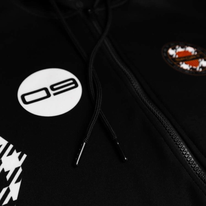 Bluza męska z kapturem Patriotic Epis Motorsport Ogień na tłoki ZIP czarna