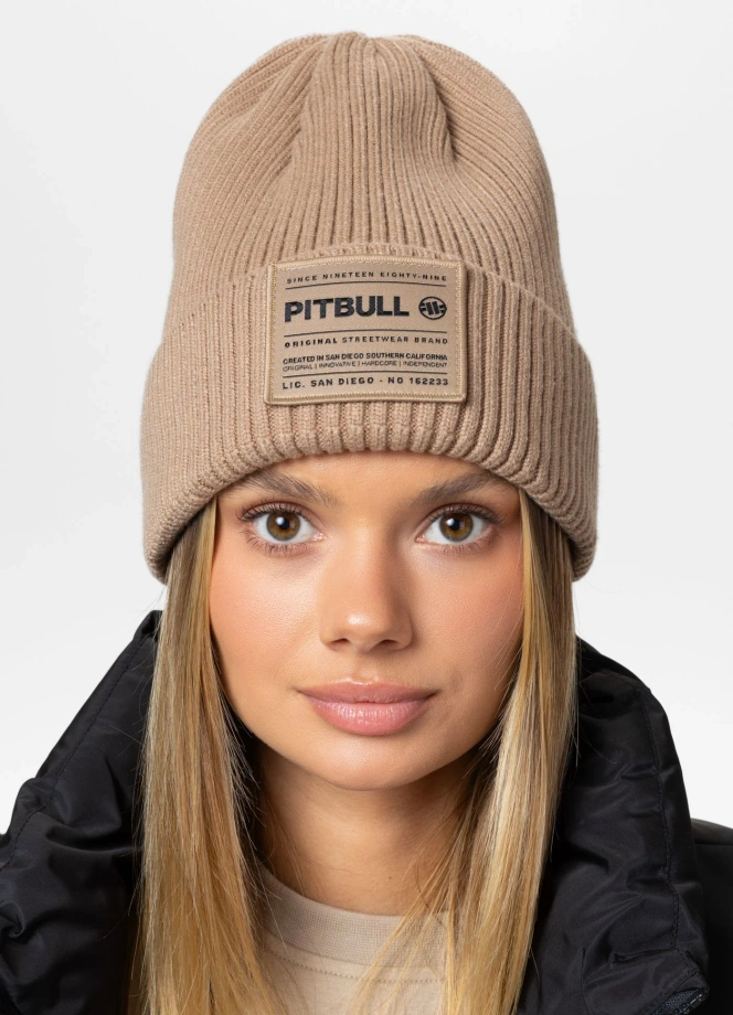 Czapka zimowa Pit Bull Beanie Dock beżowa