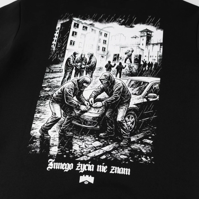 Bluza klasyczna męska Chada Proceder Innego życia nie znam czarna