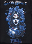 Koszulka damska T-shirt Pit Bull Santa Muerte Blue czarna