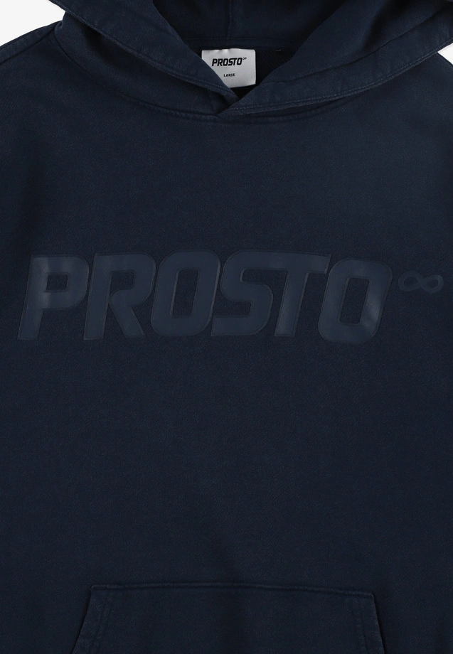 Bluza męska streetwear z kapturem Prosto Big Log granatowa