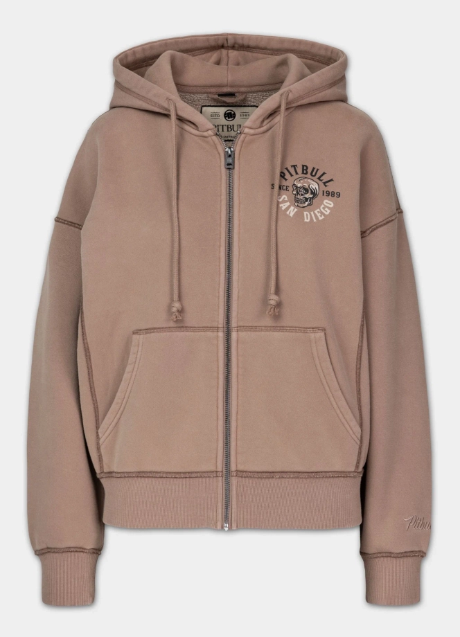 Komplet dresowy damski Pitbull Washed Skull Surf brązowy