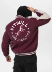 Kurtka męska przejściowa bejsbolówka Pit Bull Manolito bordowo/biała