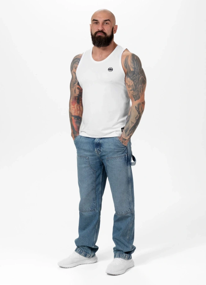 Koszulka męska tank top Pitbull Small Logo biała
