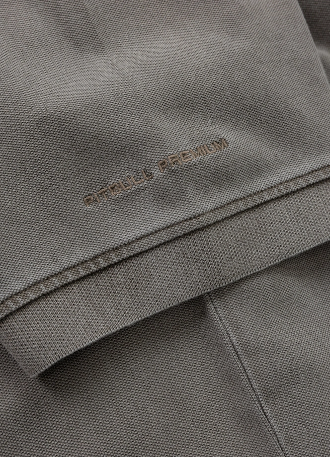 Koszulka męska Polo Pitbull Pique Small Logo Washed brązowa