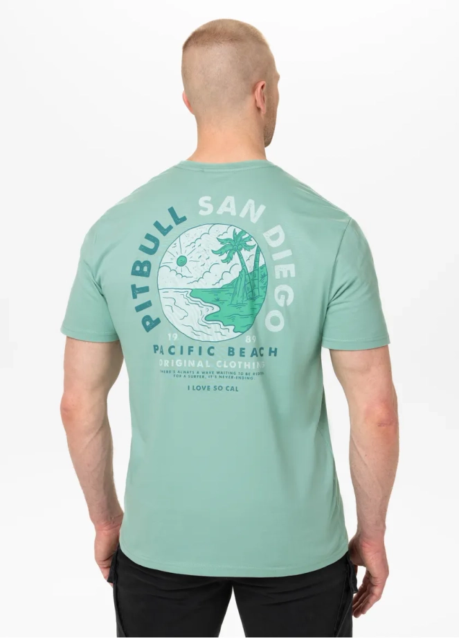Koszulka męska T-Shirt Pit Bull Pitbull Planet Surf miętowa