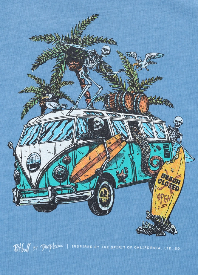 Koszulka damska T-shirt Pit Bull BeachBreak sprany niebieski