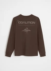 Longsleeve męski Coalition CLTN LG Back brązowy