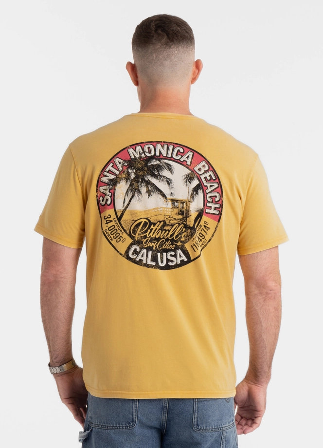 Koszulka męska T-Shirt Pit Bull Pitbull Denim Washed Oceanside 25 żółta
