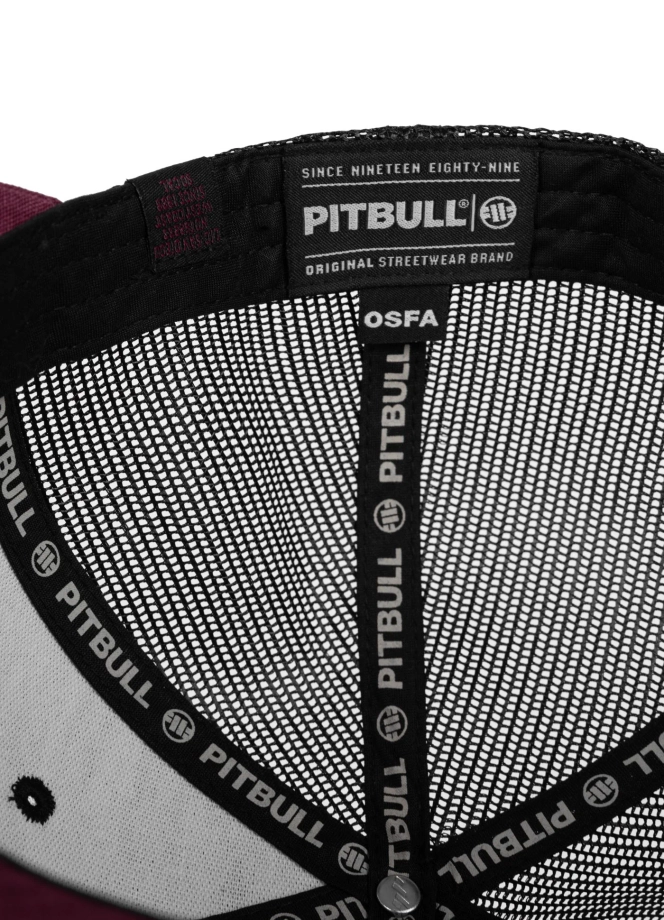 Czapka z daszkiem Snapback Trucker Pit Bull Pitbull San Diego CA czarno/bordowa