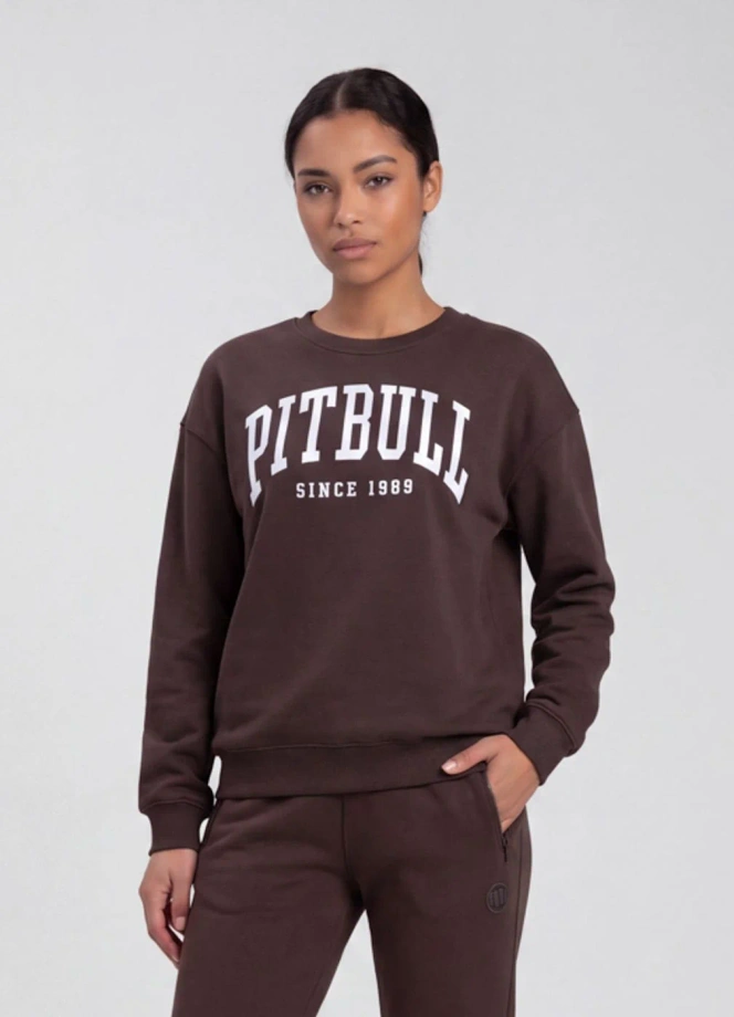 Bluza damska bez kaptura Pitbull Norton brązowa