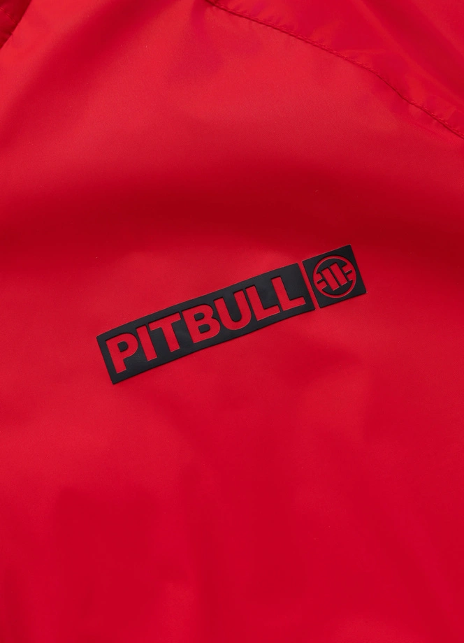 Kurtka męska wiosenna przejściowa Pit Bull Athletic Logo wiatrówka fluo czerwona