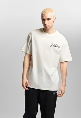 Koszulka męska t-shirt oversize Prosto Club kremowa