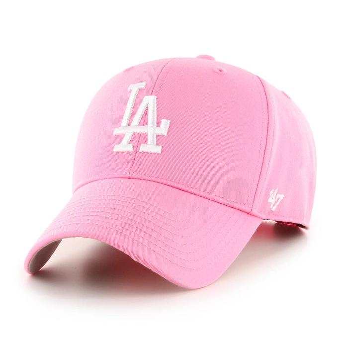 Czapka dziecięca z daszkiem 47 Brand Los Angeles Dodgers Kids Rose Raised Basic różowa